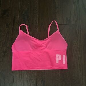 Pink sports bra